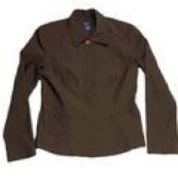 Geronimo By Stephen DiGeronimo Womens Brown Blazer Jacket Size 12 Cotton Blend - Picture 8 of 8